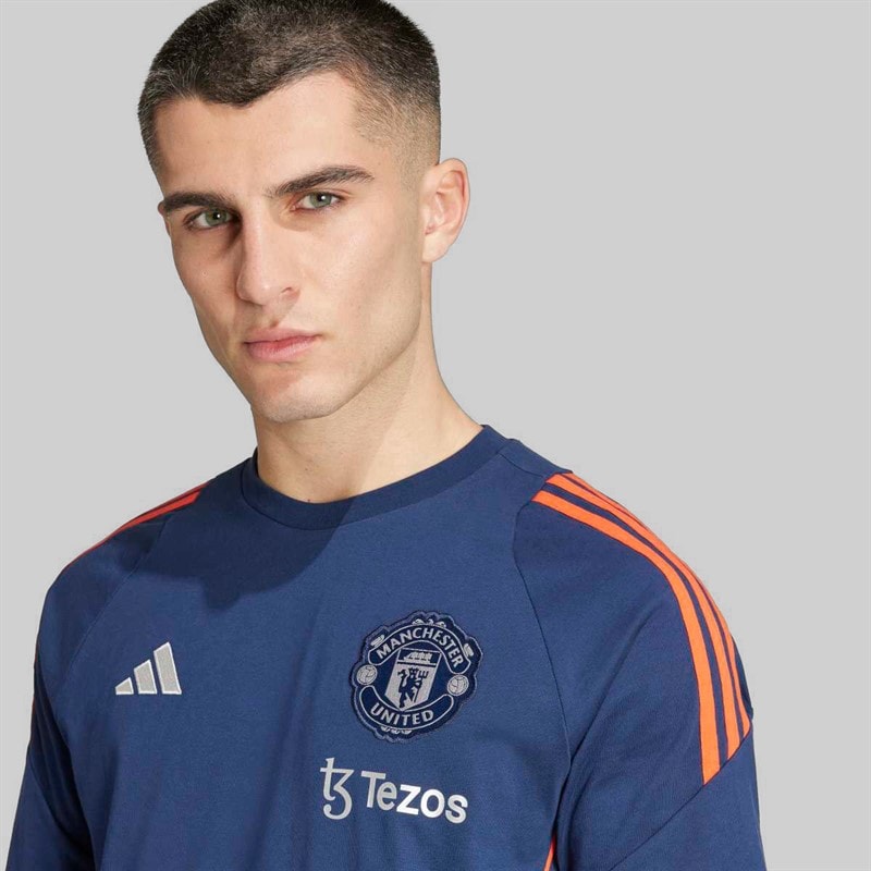 adidas Mens MUFC Manchester United 24/25 Tiro T-Shirt Night Indigo/Bright Red - Image 3