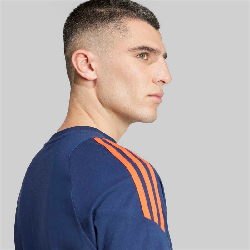 adidas Mens MUFC Manchester United 24/25 Tiro T-Shirt Night Indigo/Bright Red - Image 5