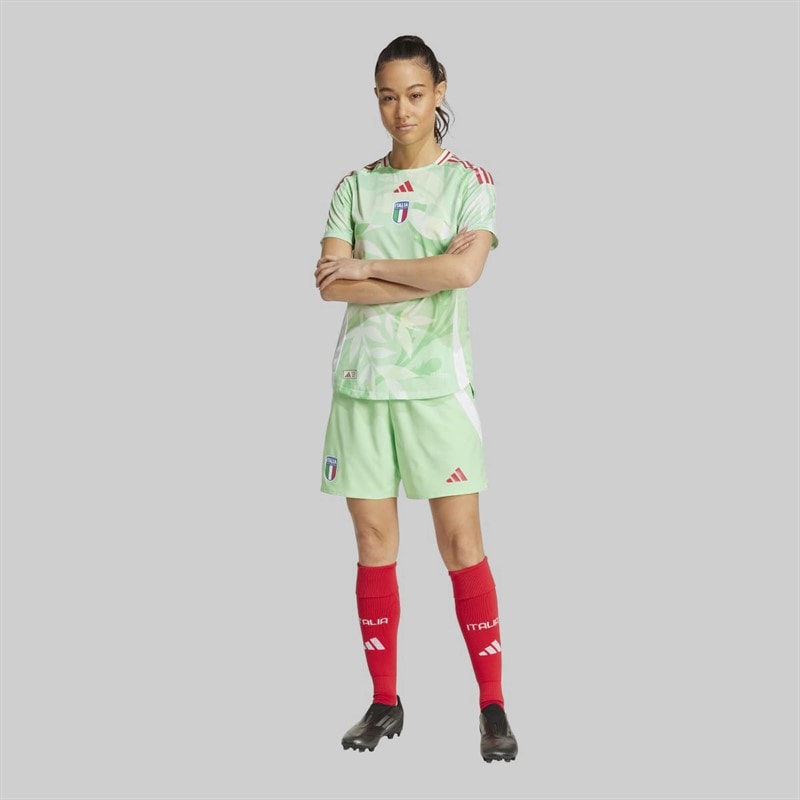adidas Womens FIGC Italy 2025 (Womens Team) Authentic Away Shorts Glory Mint - Image 4