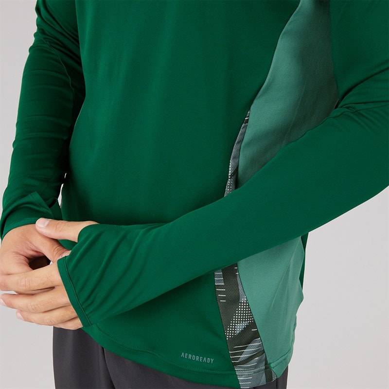 adidas Mens FAF Algeria 1/4 Zip Track Top Dark Green - Image 5