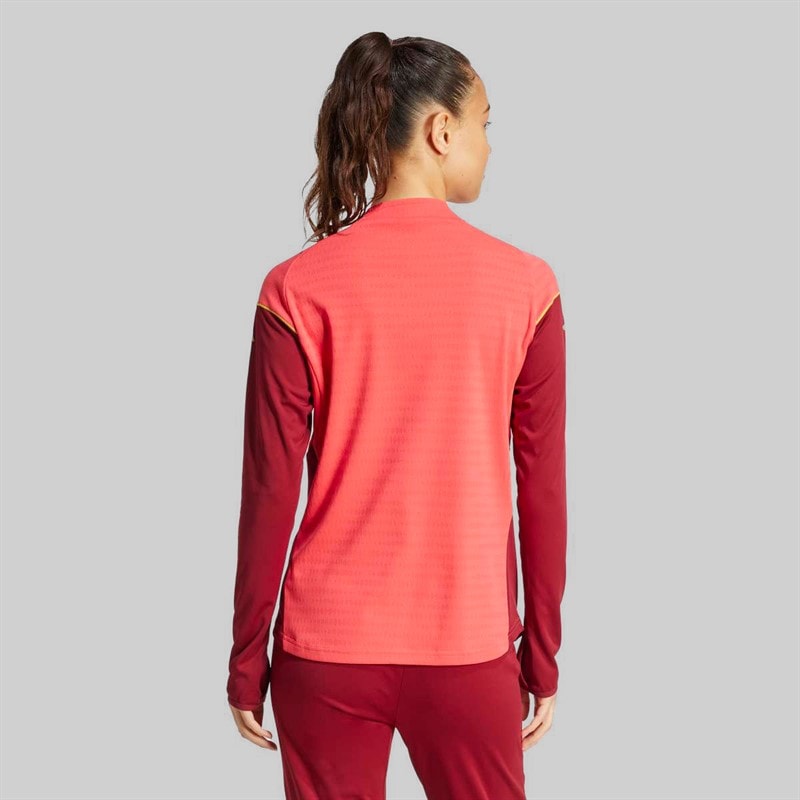 adidas Womens DFB Germany Tiro 25 Pro 1/4 Zip Training Top Coral Pink - Image 2