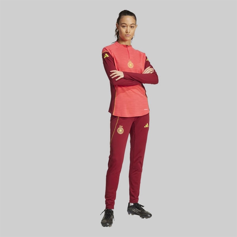 adidas Womens DFB Germany Tiro 25 Pro 1/4 Zip Training Top Coral Pink - Image 4