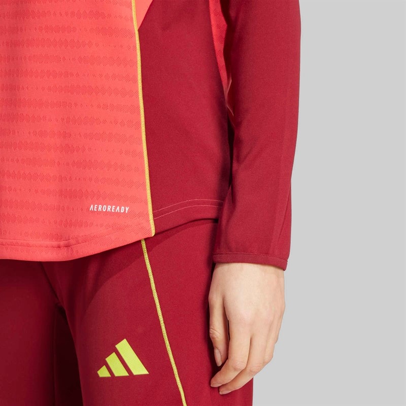adidas Womens DFB Germany Tiro 25 Pro 1/4 Zip Training Top Coral Pink - Image 5