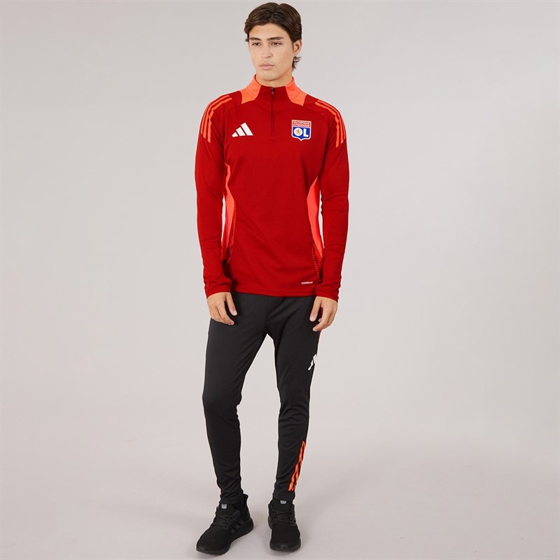 adidas Mens OL Olympique Lyonnais Tiro 24 1/4 Zip Track Top Team Power Red - Image 4