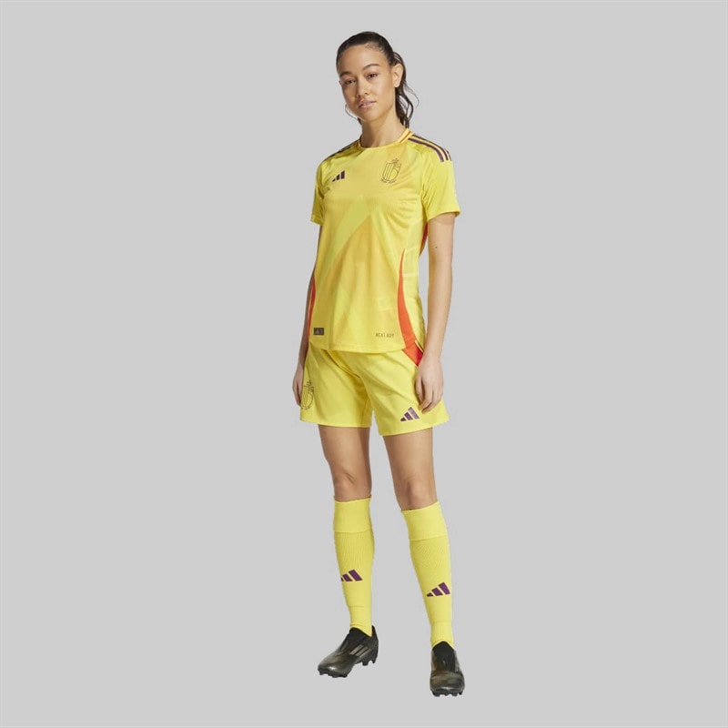 adidas Womens RBFA Belgium 2025 (Womens Team) Authentic Away Shorts Impact Yellow - Image 5