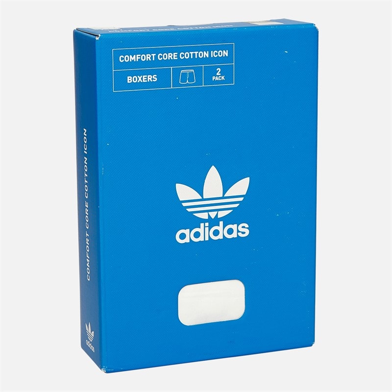 adidas Originals Mens Comfort Cotton Woven Two Pack Boxers Black/White - Image 2