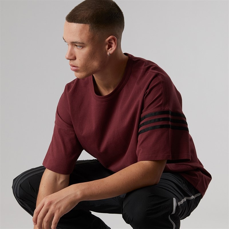 adidas Originals Mens Adicolor Neuclassics T-Shirt Shadow Red - Image 3