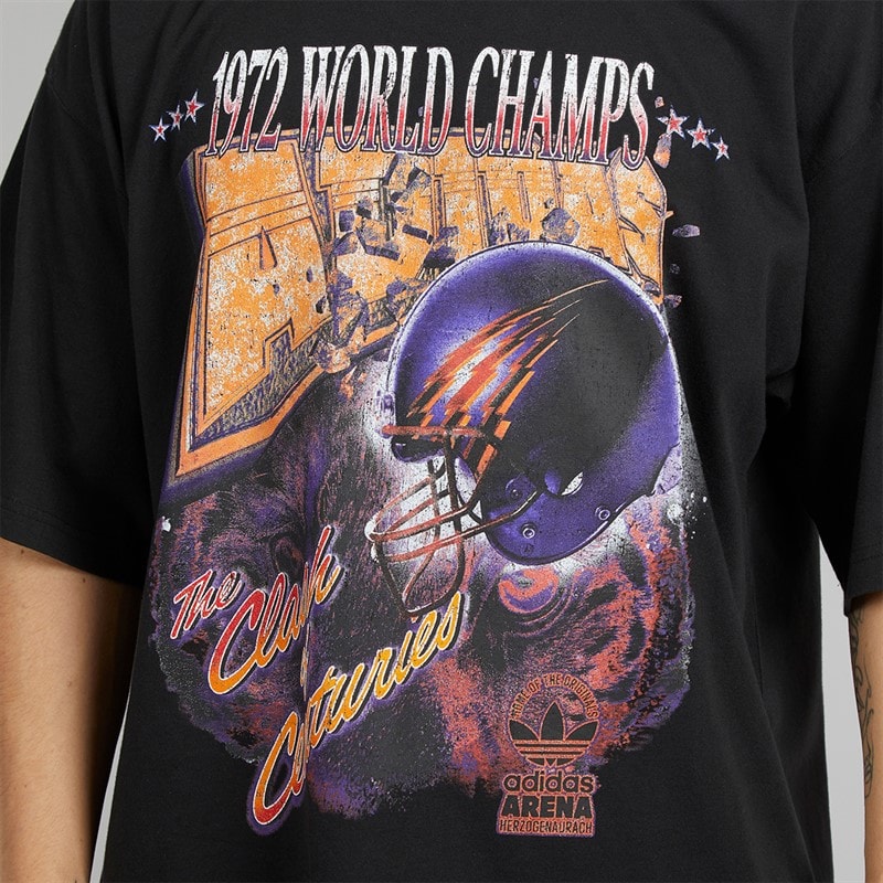 adidas Originals Mens Adilenium Season 3 Fan Graphic T-Shirt Black - Image 3