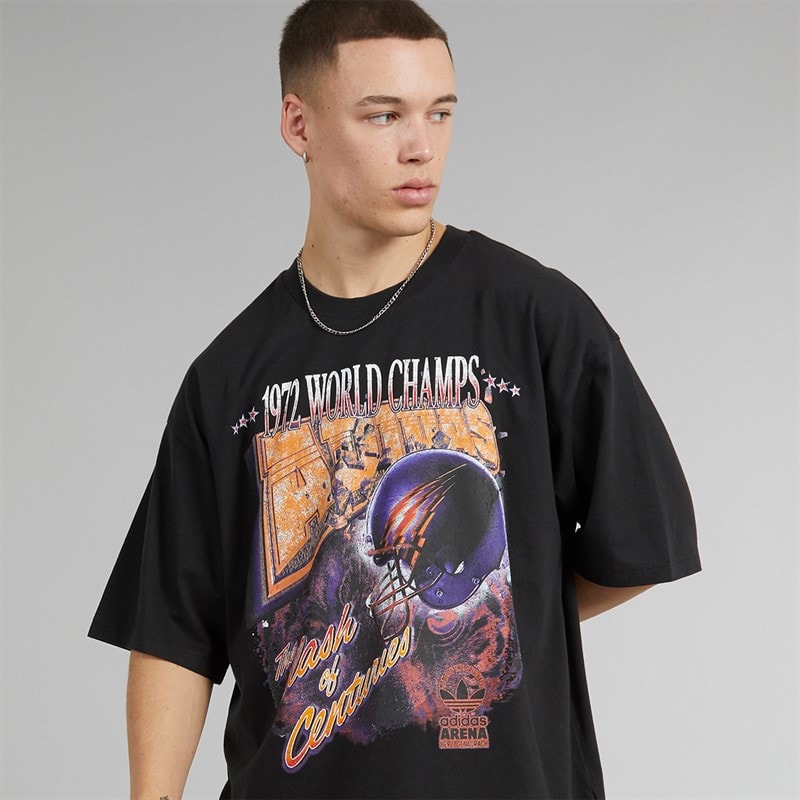 adidas Originals Mens Adilenium Season 3 Fan Graphic T-Shirt Black - Image 5