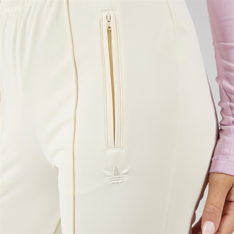 adidas Originals Womens 3-Stripes Firebird Flared Track Pants Cream White - Image 3