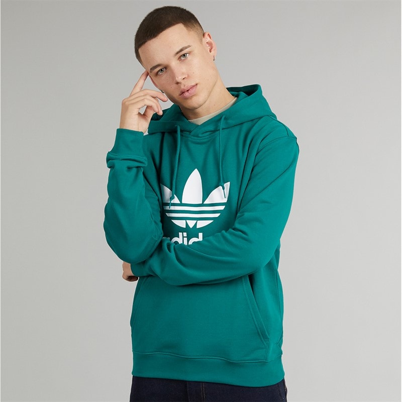 adidas Originals Mens Adicolor Classics Trefoil Hoodie Legacy Teal - Image 5