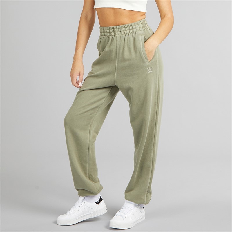 adidas Originals Womens Trefoil Essentials French Terry Joggers Olive Strata - Image 1
