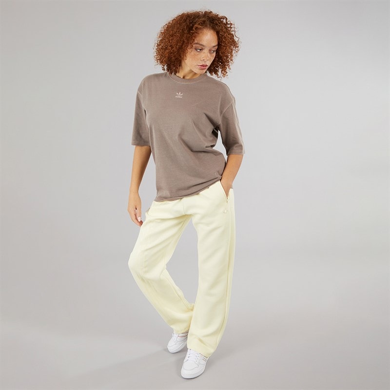 adidas Originals Womens 3-Stripes Oversized Sweatpants Cream White - Image 4