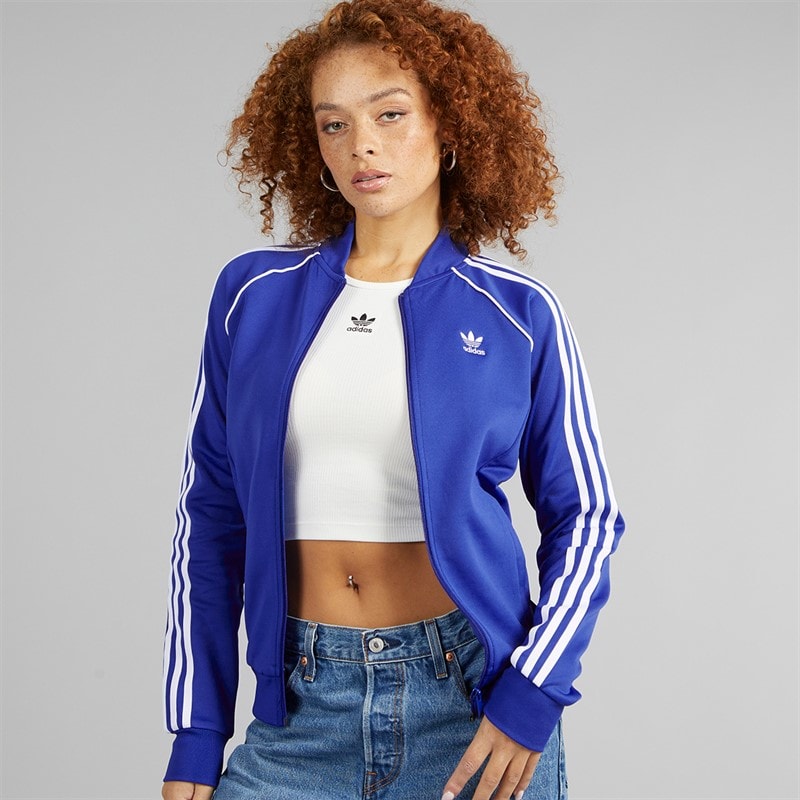 adidas Originals Womens Adicolor Classics Superstar Track Top Semi Lucid Blue - Image 1