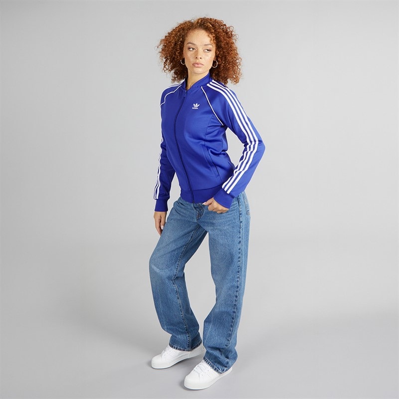 adidas Originals Womens Adicolor Classics Superstar Track Top Semi Lucid Blue - Image 4