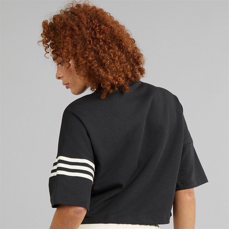 adidas Originals Womens Adicolor Neuclassics T-Shirt Black/Cream White - Image 2