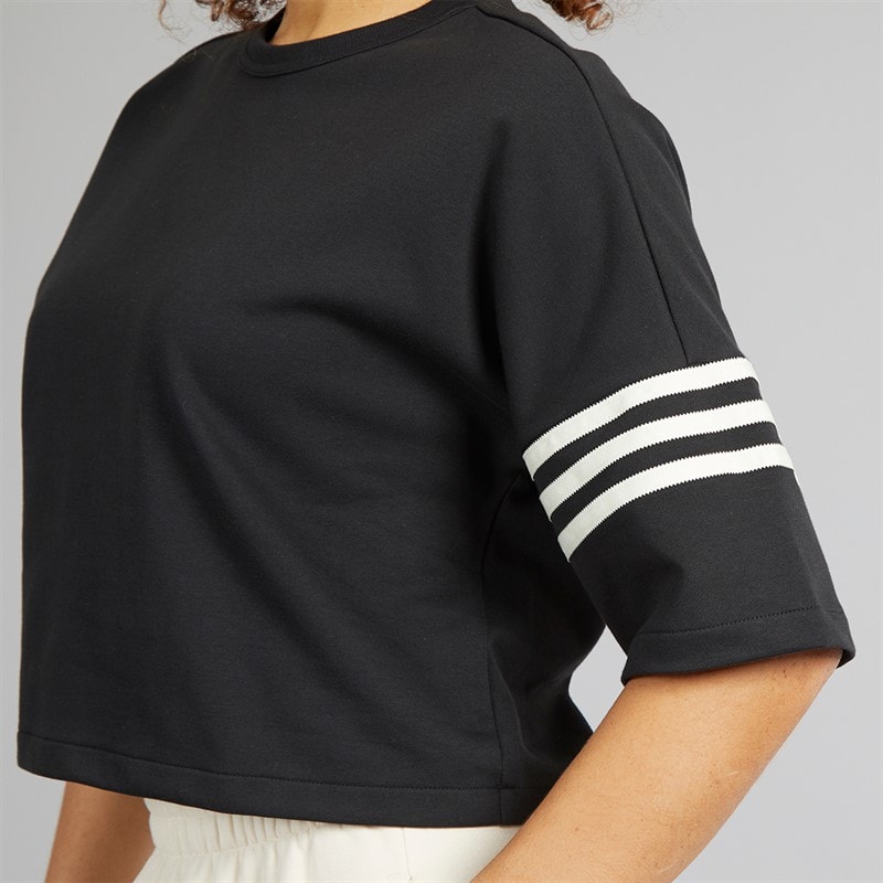adidas Originals Womens Adicolor Neuclassics T-Shirt Black/Cream White - Image 3