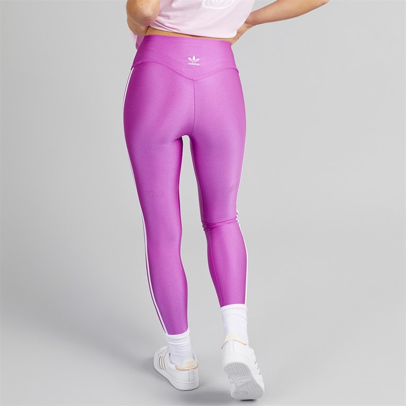 adidas Originals Womens Adicolor 3-Stripes Leggings Purple Burst - Image 2