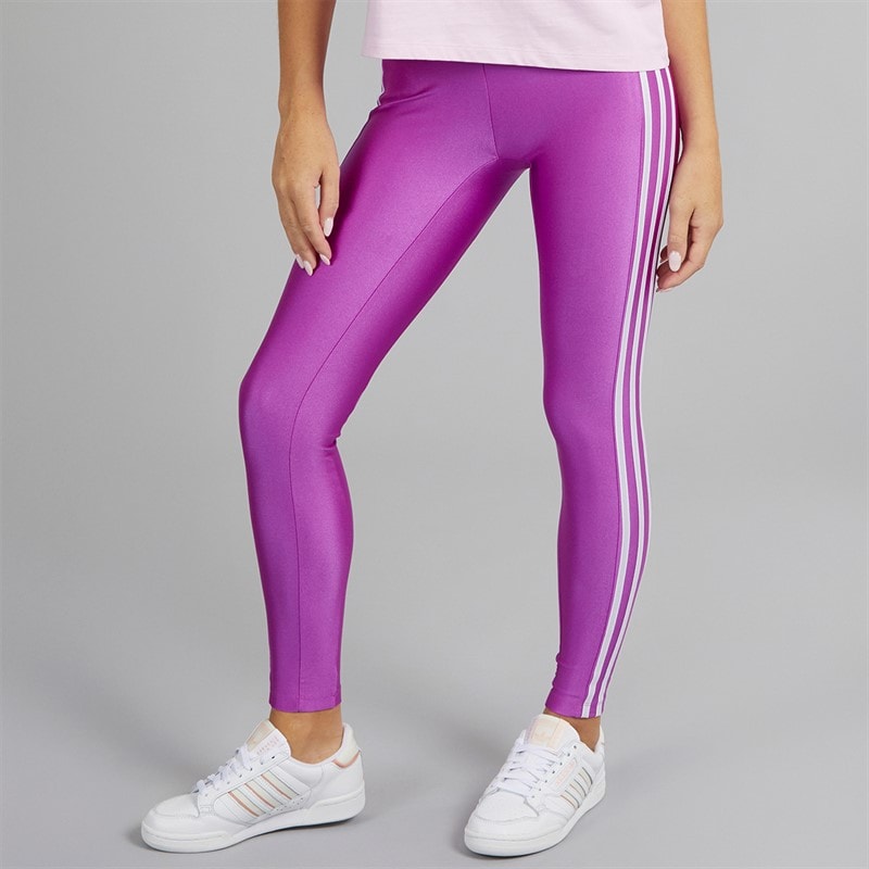 adidas Originals Womens Adicolor 3-Stripes Leggings Purple Burst - Image 3
