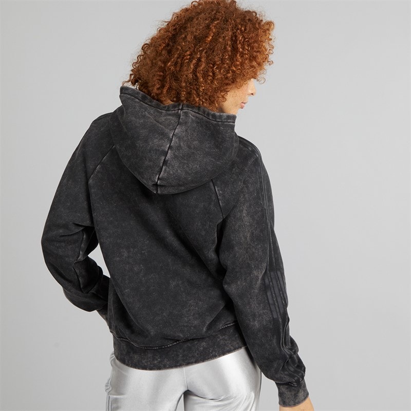 adidas Originals Womens Washed Out Boyfriend Fit Hoodie Black - Image 2