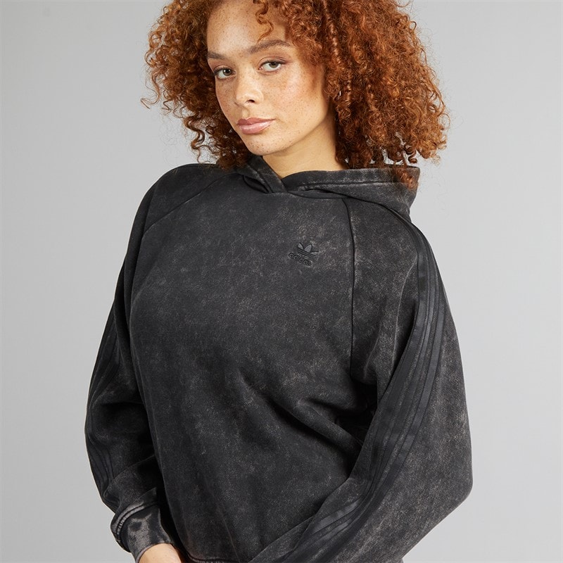 adidas Originals Womens Washed Out Boyfriend Fit Hoodie Black - Image 3