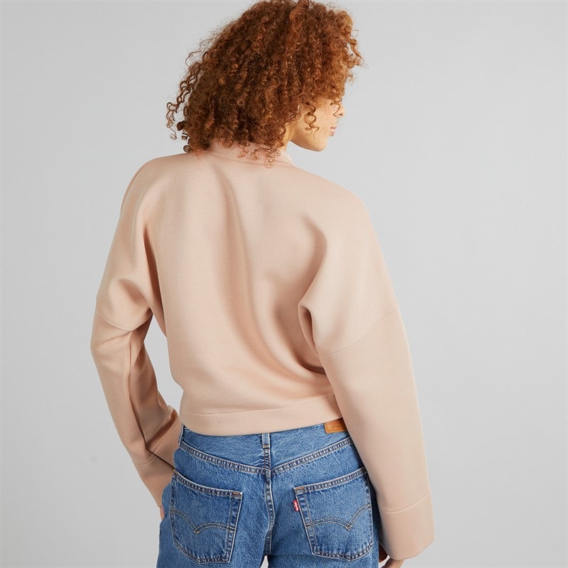 adidas Originals Womens Deep V-Neck Sweatshirt Ash Pearl - Image 2