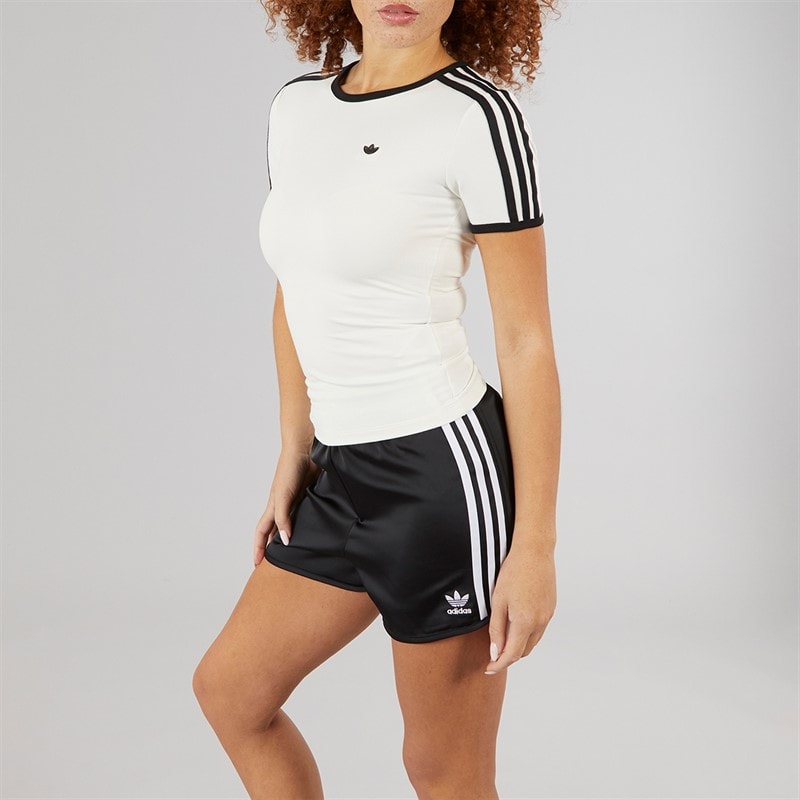 adidas Originals Womens Adicolor Satin Sprint Shorts Black - Image 3