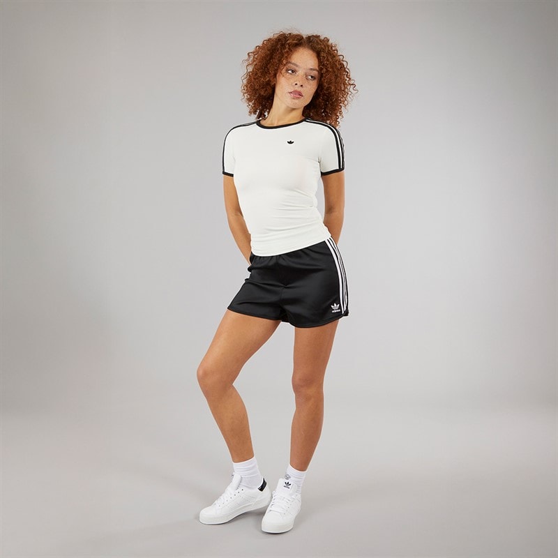 adidas Originals Womens Adicolor Satin Sprint Shorts Black - Image 4