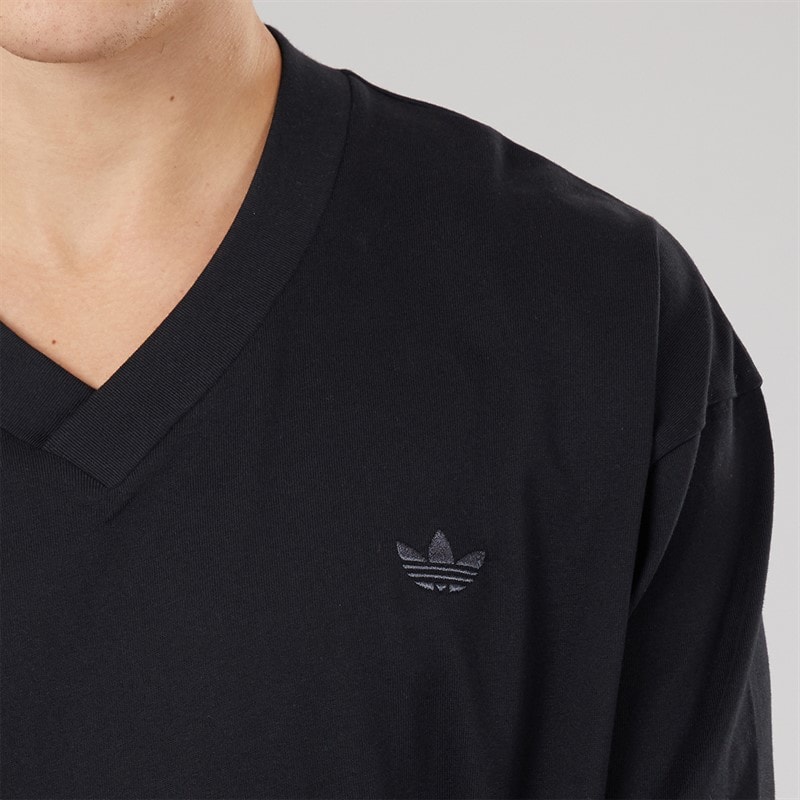 adidas Originals Mens Front 3-Stripes T-Shirt Black - Image 3