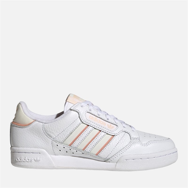 adidas Originals Womens Continental 80 Stripes Trainers Cloud White/Off White/Bliss Orange - Image 1