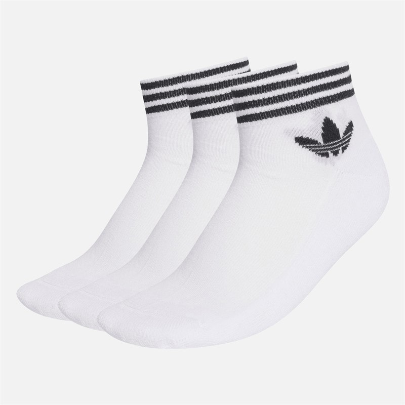adidas Originals Island Club Trefoil Three Pack Quarter Socks White/Black - Image 1