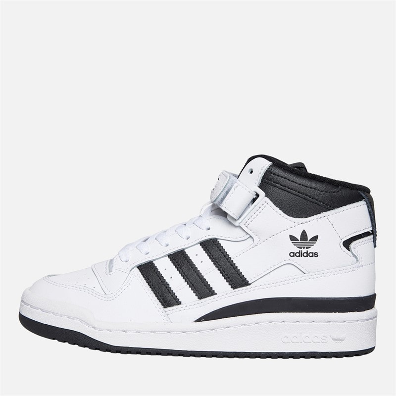 adidas Originals Junior Forum Mid Trainers Cloud White/Core Black/Cloud White - Image 1