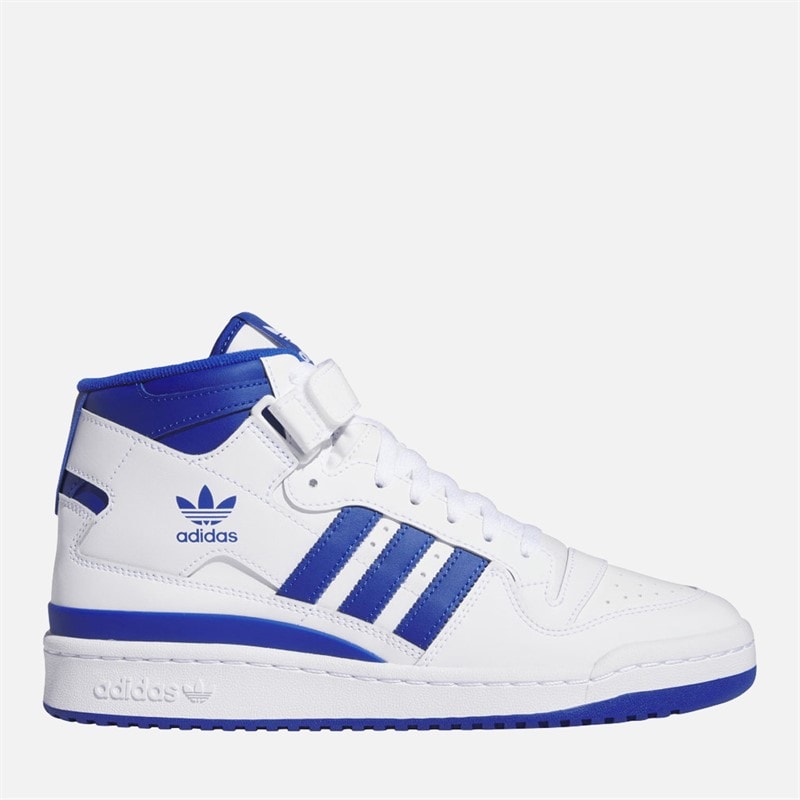 adidas Originals Mens Forum Mid Trainers Cloud White/Royal Blue/Cloud White - Image 1