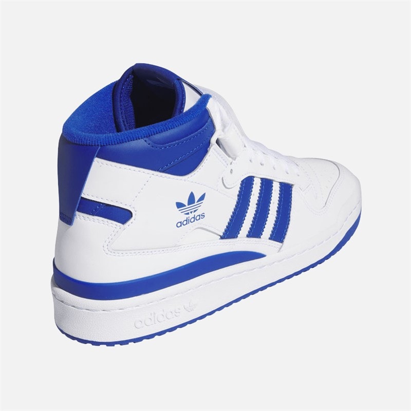 adidas Originals Mens Forum Mid Trainers Cloud White/Royal Blue/Cloud White - Image 3