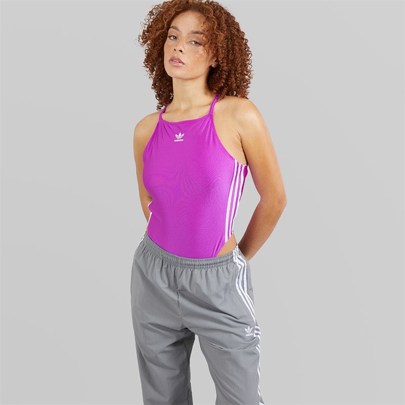 adidas Originals Womens 3-Stripes Adicolor Bodysuit Purple Burst - Image 3