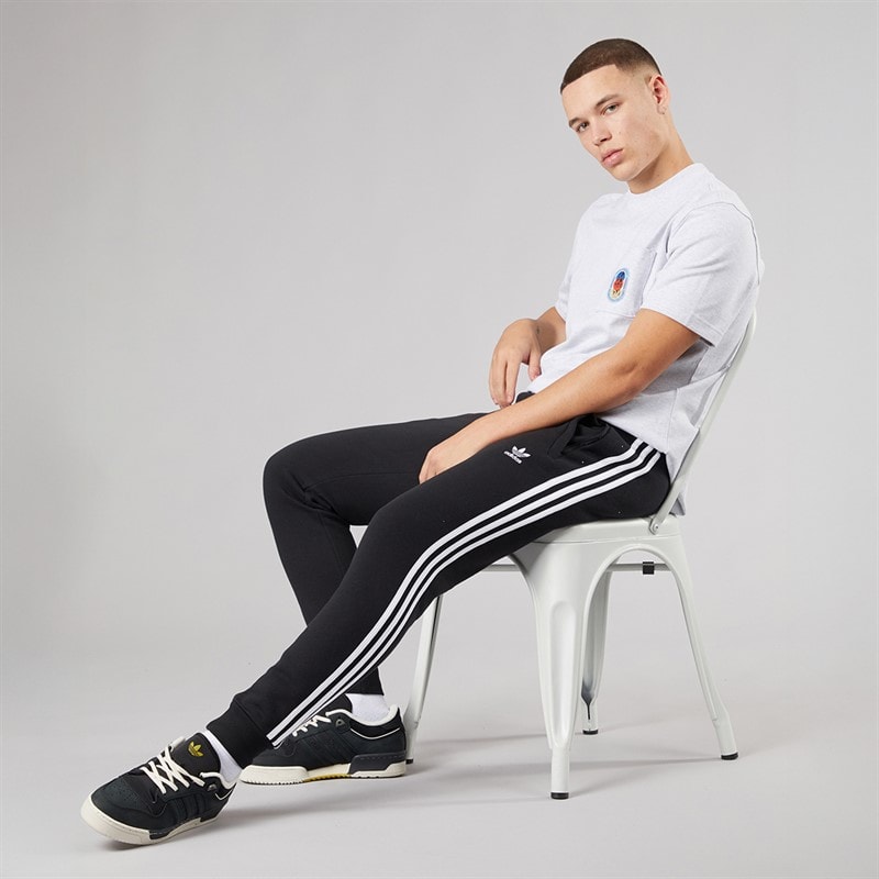 adidas Originals Mens Adicolor Classics 3-Stripes Joggers Black - Image 3
