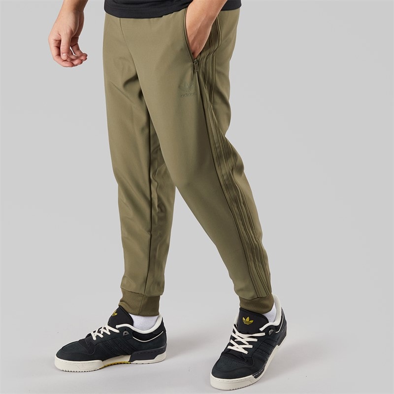 adidas Originals Mens Bonded Superstar Track Pants Olive Strata - Image 1