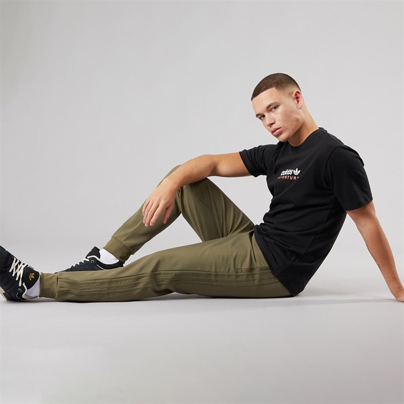 adidas Originals Mens Bonded Superstar Track Pants Olive Strata - Image 3