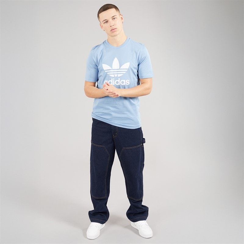 adidas Originals Mens Adicolor Classics Trefoil T-Shirt Ambient Sky/White - Image 4