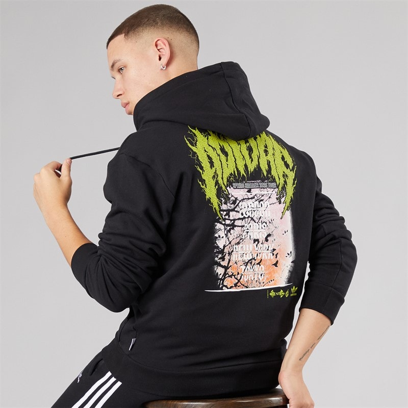 adidas Originals Mens Death Metal Hoodie Black - Image 1