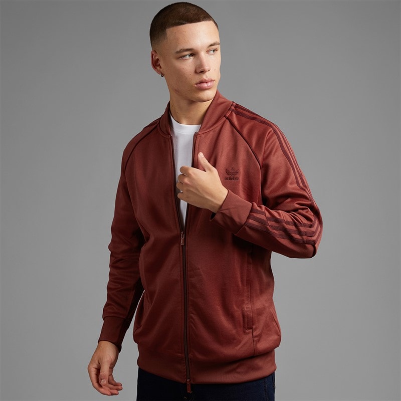 adidas Originals Mens Adicolour Classics Superstar Track Top Preloved Ruby - Image 1