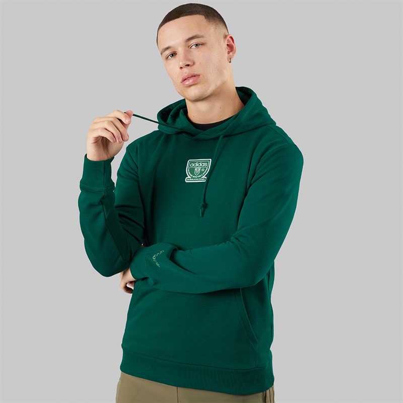 adidas Originals Mens Graphic Hoodie Collegiate Green - Image 2