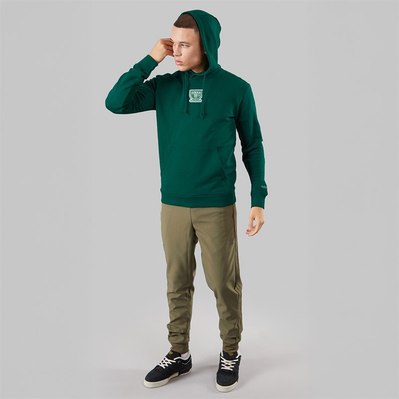 adidas Originals Mens Graphic Hoodie Collegiate Green - Image 4