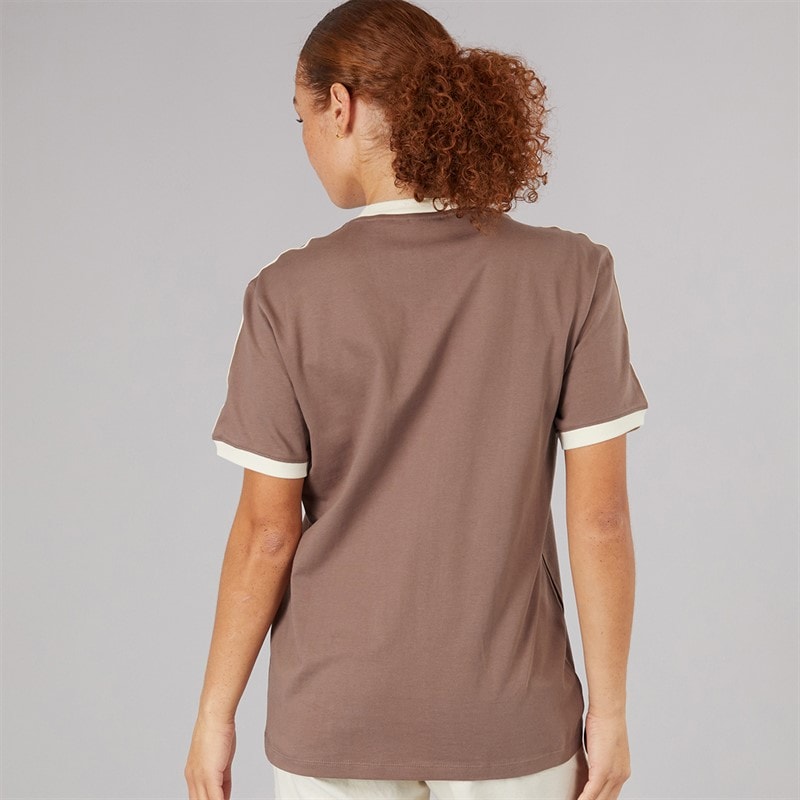 adidas Originals Womens 3-Stripes Trefoil T-Shirt Trace Brown - Image 2