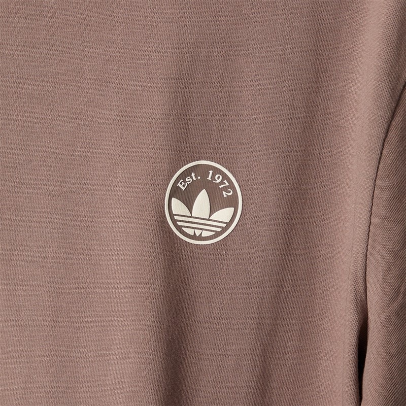 adidas Originals Womens 3-Stripes Trefoil T-Shirt Trace Brown - Image 3