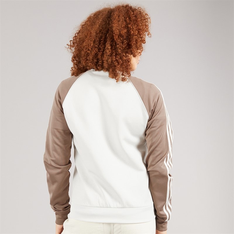 adidas Originals Womens Adicolour Classics Superstar Track Jacket Wonder White/Trace Brown - Image 2