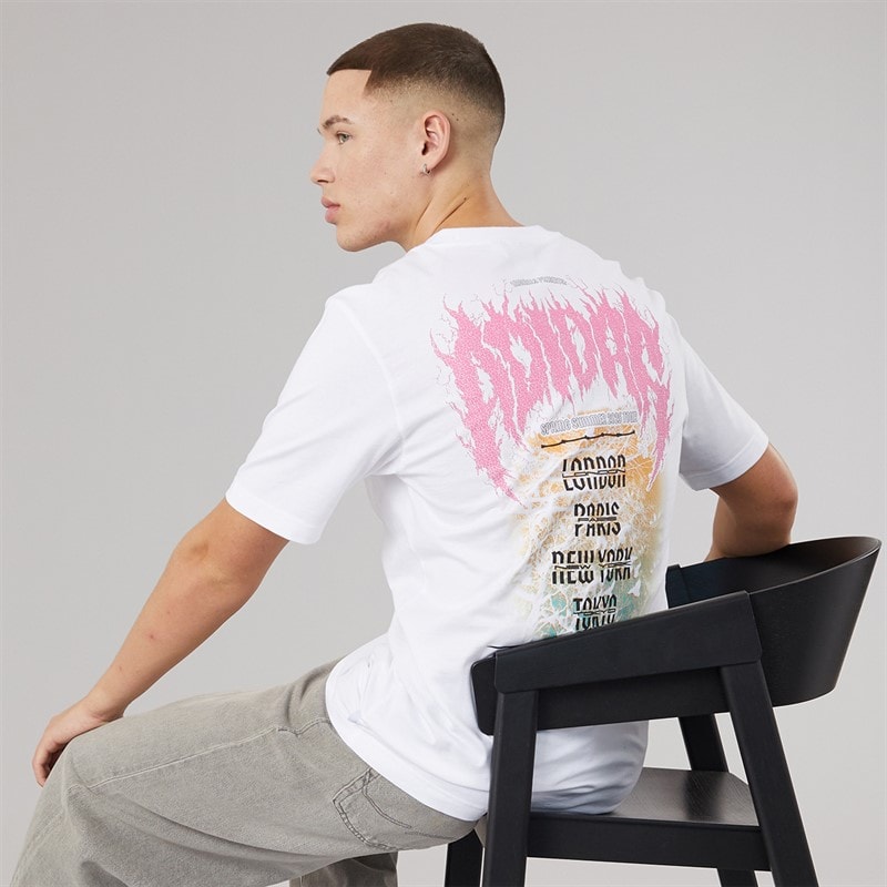 adidas Originals Mens Trefoil Series Elevated Back Graphic T-Shirt White - Image 1