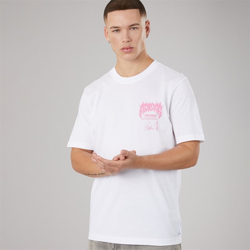 adidas Originals Mens Trefoil Series Elevated Back Graphic T-Shirt White - Image 2