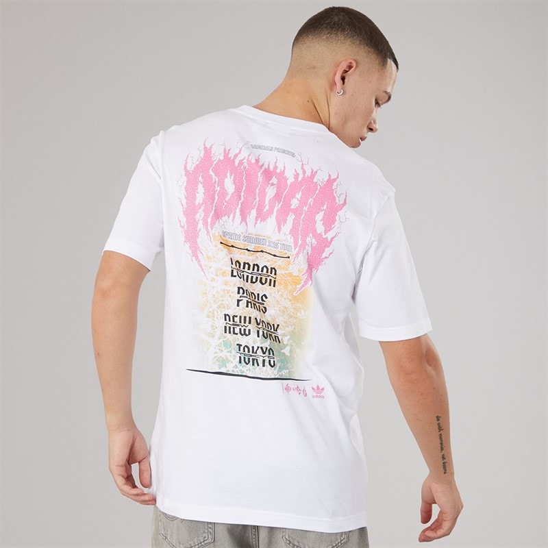 adidas Originals Mens Trefoil Series Elevated Back Graphic T-Shirt White - Image 3