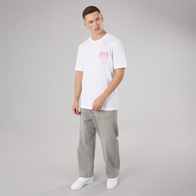 adidas Originals Mens Trefoil Series Elevated Back Graphic T-Shirt White - Image 4